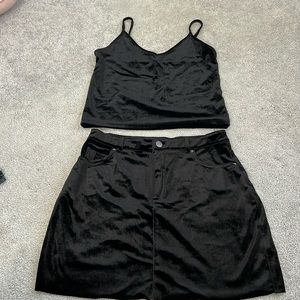 F21 Black Velvet Set